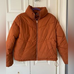 H&M Medium Womens Puffer Jacket Rusty Orange Colour